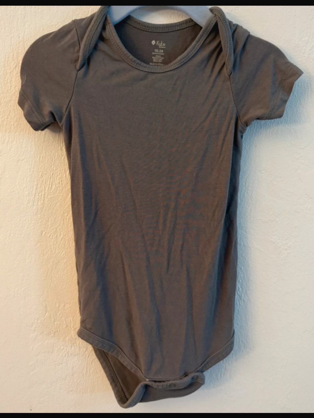 Kyte BABY Charcoal Gray Short-Sleeve One-Piece Bodysuit